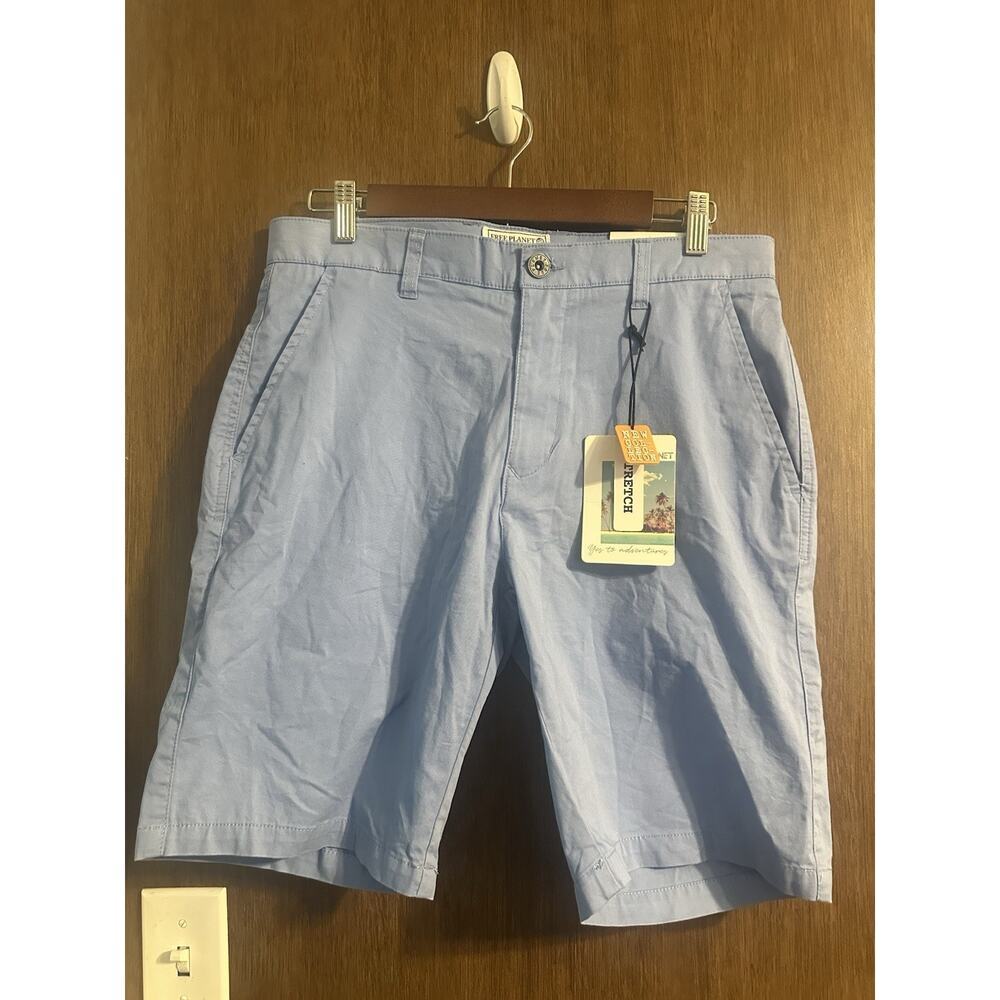 Free Planet NWT light blue chino shorts size 30 casual golf stretch 98% cotton